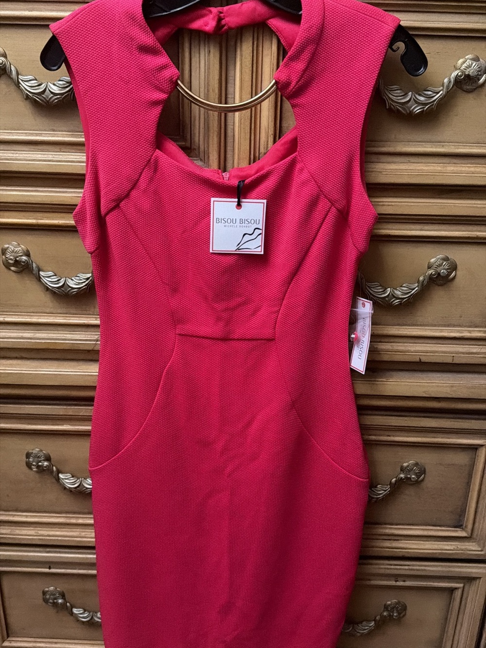 Bisou Bisou One-Shoulder Hot Pink Sheath Dress